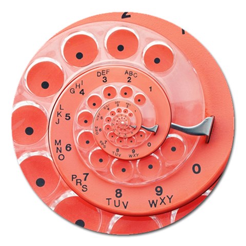 Apircot Orange Vintage Retro Rotary Dial Spiral Droste  Magnet 5  (Round) from ArtsNow.com Front