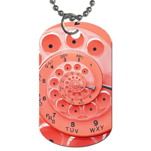 Apircot Orange Vintage Retro Rotary Dial Spiral Droste  Dog Tag (One Side) from ArtsNow.com Front