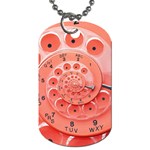 Apircot Orange Vintage Retro Rotary Dial Spiral Droste  Dog Tag (One Side)