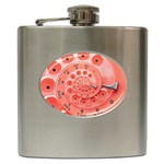 Apircot Orange Vintage Retro Rotary Dial Spiral Droste  Hip Flask (6 oz)