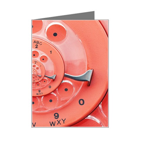 Apircot Orange Vintage Retro Rotary Dial Spiral Droste  Mini Greeting Card from ArtsNow.com Left