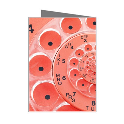 Apircot Orange Vintage Retro Rotary Dial Spiral Droste  Mini Greeting Card from ArtsNow.com Right