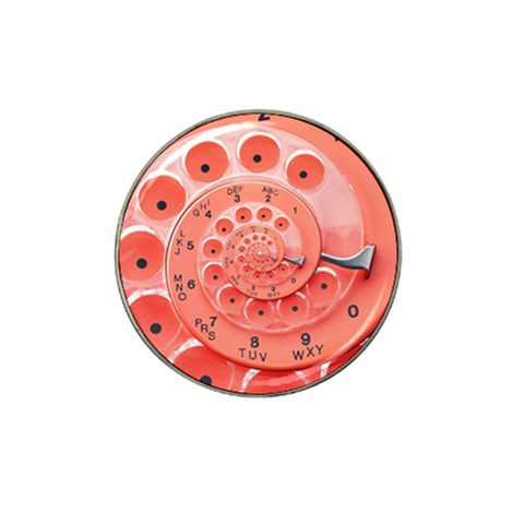 Apircot Orange Vintage Retro Rotary Dial Spiral Droste  Hat Clip Ball Marker (4 pack) from ArtsNow.com Front