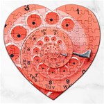 Apircot Orange Vintage Retro Rotary Dial Spiral Droste  Jigsaw Puzzle (Heart)