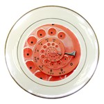 Apircot Orange Vintage Retro Rotary Dial Spiral Droste  Porcelain Plate