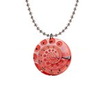 Apircot Orange Vintage Retro Rotary Dial Spiral Droste  1  Button Necklace