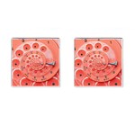 Apircot Orange Vintage Retro Rotary Dial Spiral Droste  Cufflinks (Square)