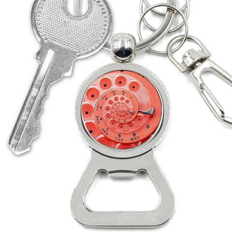 Apircot Orange Vintage Retro Rotary Dial Spiral Droste  Bottle Opener Key Chain from ArtsNow.com Front