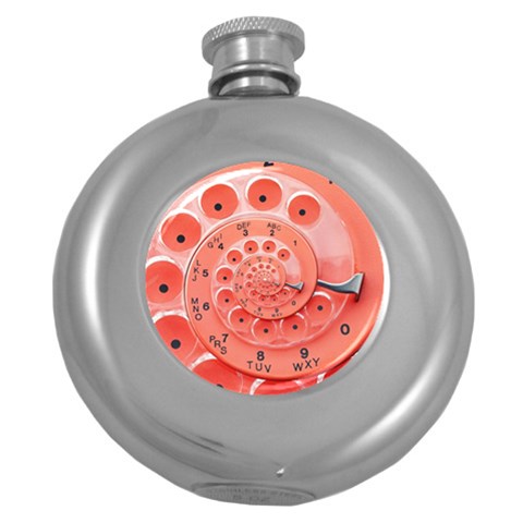 Apircot Orange Vintage Retro Rotary Dial Spiral Droste  Hip Flask (5 oz) from ArtsNow.com Front