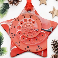 Apircot Orange Vintage Retro Rotary Dial Spiral Droste  Star Ornament (Two Sides) from ArtsNow.com Front