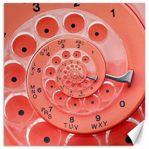 Apircot Orange Vintage Retro Rotary Dial Spiral Droste  Canvas 12  x 12  from ArtsNow.com 11.4 x11.56  Canvas - 1