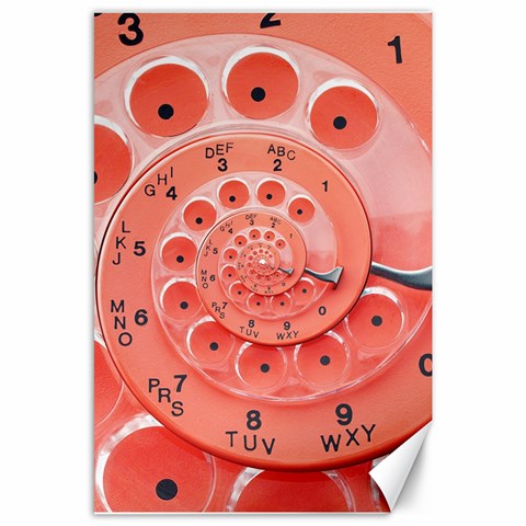 Apircot Orange Vintage Retro Rotary Dial Spiral Droste  Canvas 24  x 36  from ArtsNow.com 23.35 x34.74  Canvas - 1