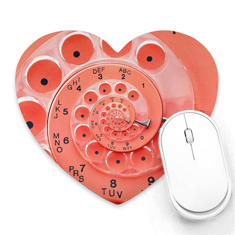 Apircot Orange Vintage Retro Rotary Dial Spiral Droste  Heart Mousepad from ArtsNow.com Front