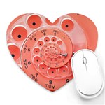 Apircot Orange Vintage Retro Rotary Dial Spiral Droste  Heart Mousepad