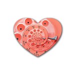 Apircot Orange Vintage Retro Rotary Dial Spiral Droste  Rubber Coaster (Heart)