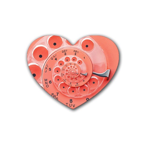 Apircot Orange Vintage Retro Rotary Dial Spiral Droste  Heart Coaster (4 pack) from ArtsNow.com Front