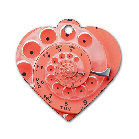 Apircot Orange Vintage Retro Rotary Dial Spiral Droste  Dog Tag Heart (One Side) from ArtsNow.com Front