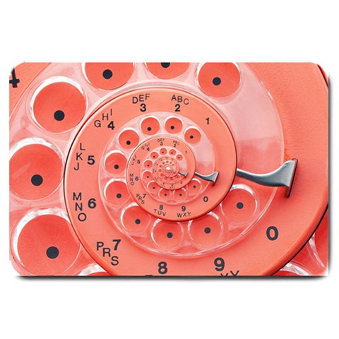 Apircot Orange Vintage Retro Rotary Dial Spiral Droste  Large Doormat from ArtsNow.com 30 x20  Door Mat