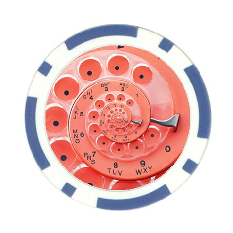 Apircot Orange Vintage Retro Rotary Dial Spiral Droste  Poker Chip Card Guard from ArtsNow.com Front