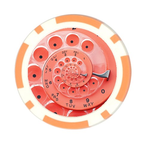 Apircot Orange Vintage Retro Rotary Dial Spiral Droste  Poker Chip Card Guard from ArtsNow.com Front