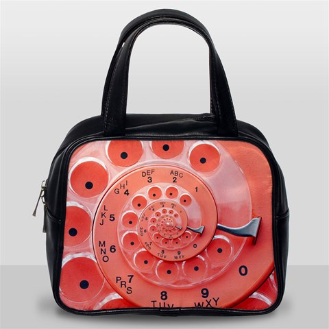 Apircot Orange Vintage Retro Rotary Dial Spiral Droste  Classic Handbag (One Side) from ArtsNow.com Front