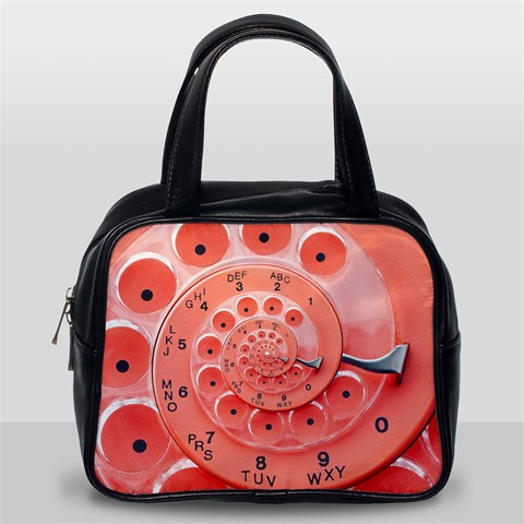 Apircot Orange Vintage Retro Rotary Dial Spiral Droste  Classic Handbag (Two Sides) from ArtsNow.com Back