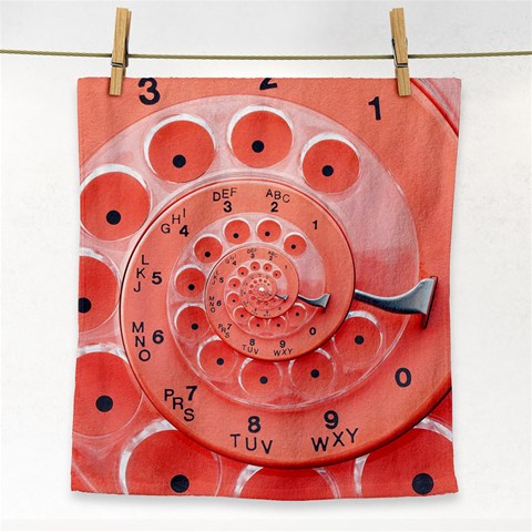 Apircot Orange Vintage Retro Rotary Dial Spiral Droste  Face Towel from ArtsNow.com Front