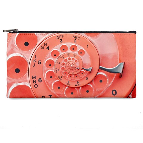 Apircot Orange Vintage Retro Rotary Dial Spiral Droste  Pencil Case from ArtsNow.com Front