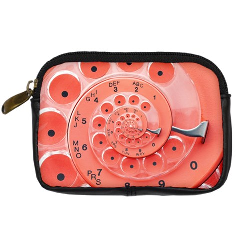 Apircot Orange Vintage Retro Rotary Dial Spiral Droste  Digital Camera Leather Case from ArtsNow.com Front