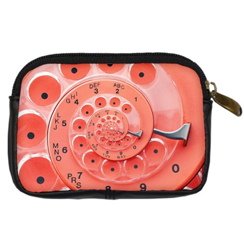 Apircot Orange Vintage Retro Rotary Dial Spiral Droste  Digital Camera Leather Case from ArtsNow.com Back