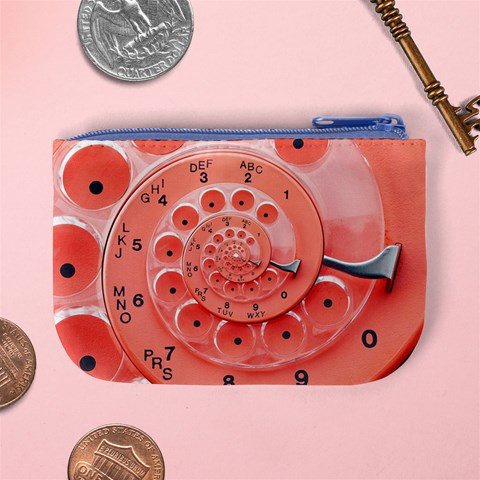 Apircot Orange Vintage Retro Rotary Dial Spiral Droste  Mini Coin Purse from ArtsNow.com Back