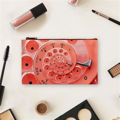 Apircot Orange Vintage Retro Rotary Dial Spiral Droste  Cosmetic Bag (Small) from ArtsNow.com Front