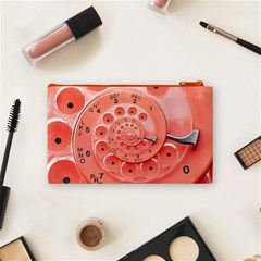 Apircot Orange Vintage Retro Rotary Dial Spiral Droste  Cosmetic Bag (Small) from ArtsNow.com Back