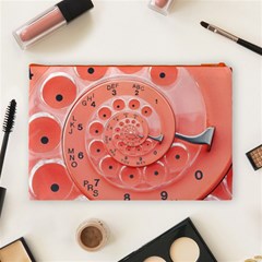 Apircot Orange Vintage Retro Rotary Dial Spiral Droste  Cosmetic Bag (Large) from ArtsNow.com Back