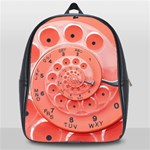 Apircot Orange Vintage Retro Rotary Dial Spiral Droste  School Bag (Large)