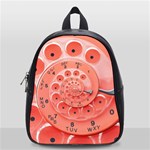 Apircot Orange Vintage Retro Rotary Dial Spiral Droste  School Bag (Small)