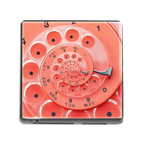 Apircot Orange Vintage Retro Rotary Dial Spiral Droste  Memory Card Reader (Square) from ArtsNow.com Front