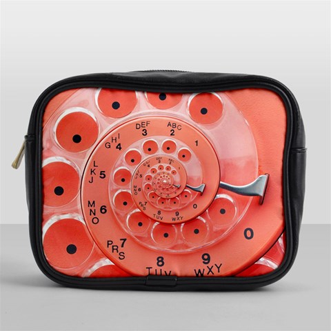 Apircot Orange Vintage Retro Rotary Dial Spiral Droste  Mini Toiletries Bag (One Side) from ArtsNow.com Front