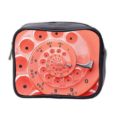 Apircot Orange Vintage Retro Rotary Dial Spiral Droste  Mini Toiletries Bag (Two Sides) from ArtsNow.com Front