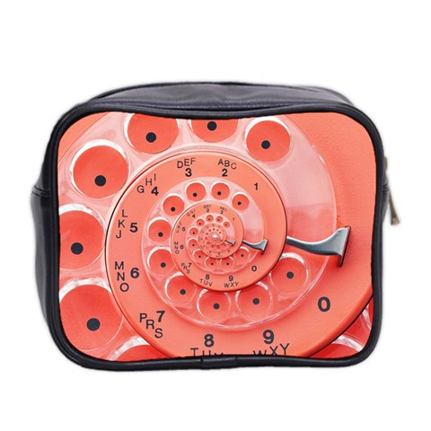 Apircot Orange Vintage Retro Rotary Dial Spiral Droste  Mini Toiletries Bag (Two Sides) from ArtsNow.com Back