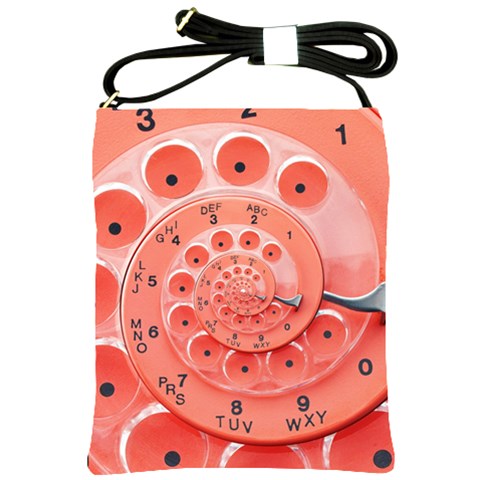 Apircot Orange Vintage Retro Rotary Dial Spiral Droste  Shoulder Sling Bag from ArtsNow.com Front