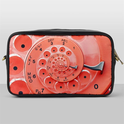 Apircot Orange Vintage Retro Rotary Dial Spiral Droste  Toiletries Bag (One Side) from ArtsNow.com Front