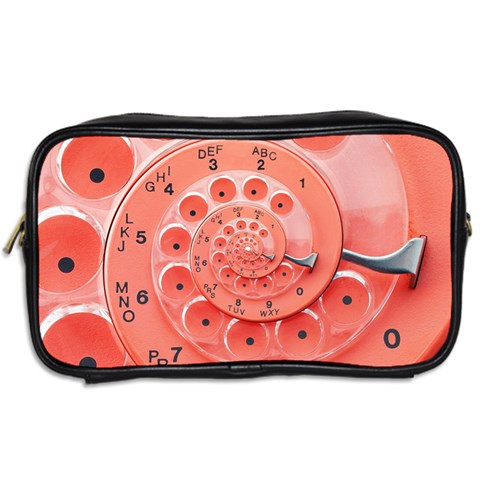 Apircot Orange Vintage Retro Rotary Dial Spiral Droste  Toiletries Bag (Two Sides) from ArtsNow.com Back