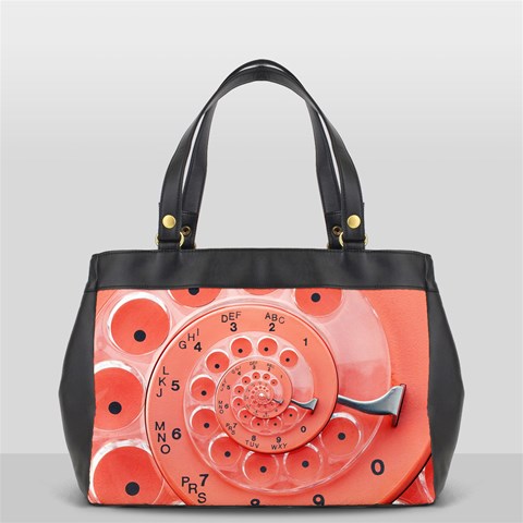 Apircot Orange Vintage Retro Rotary Dial Spiral Droste  Oversize Office Handbag from ArtsNow.com Front