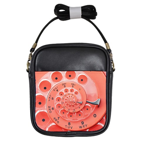 Apircot Orange Vintage Retro Rotary Dial Spiral Droste  Girls Sling Bag from ArtsNow.com Front