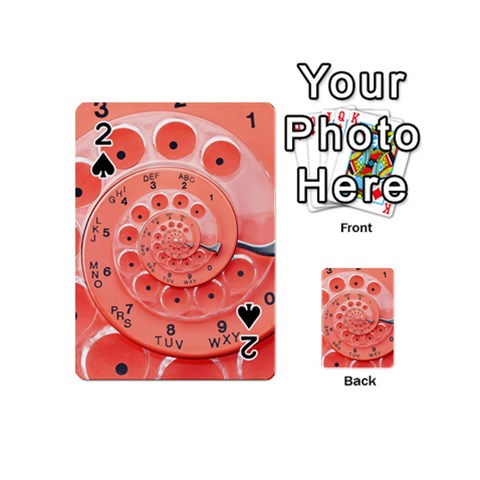 Apircot Orange Vintage Retro Rotary Dial Spiral Droste  Playing Cards 54 (Mini) from ArtsNow.com Front - Spade2