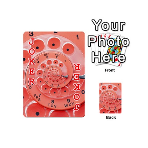 Apircot Orange Vintage Retro Rotary Dial Spiral Droste  Playing Cards 54 (Mini) from ArtsNow.com Front - Joker2