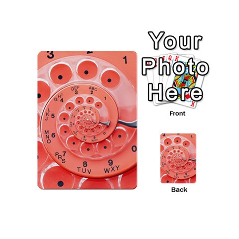 Apircot Orange Vintage Retro Rotary Dial Spiral Droste  Playing Cards 54 (Mini) from ArtsNow.com Back