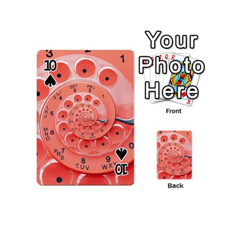 Apircot Orange Vintage Retro Rotary Dial Spiral Droste  Playing Cards 54 (Mini) from ArtsNow.com Front - Spade10