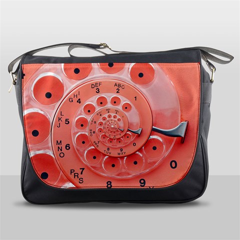 Apircot Orange Vintage Retro Rotary Dial Spiral Droste  Messenger Bag from ArtsNow.com Front